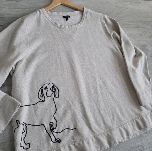 Talbots CREWNECK SWEATSHIRT - EMBROIDERED DOG Size 3X - Picture 5 of 8